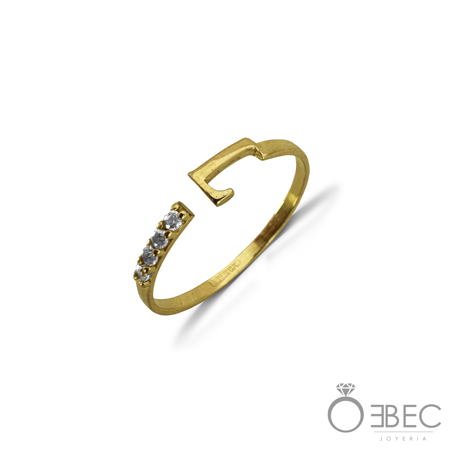 Anillo de inicial con Zirconias