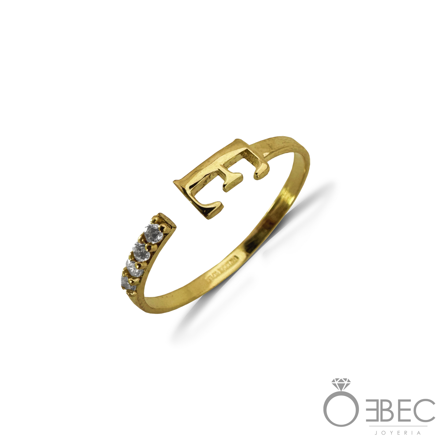 Anillo de inicial con Zirconias