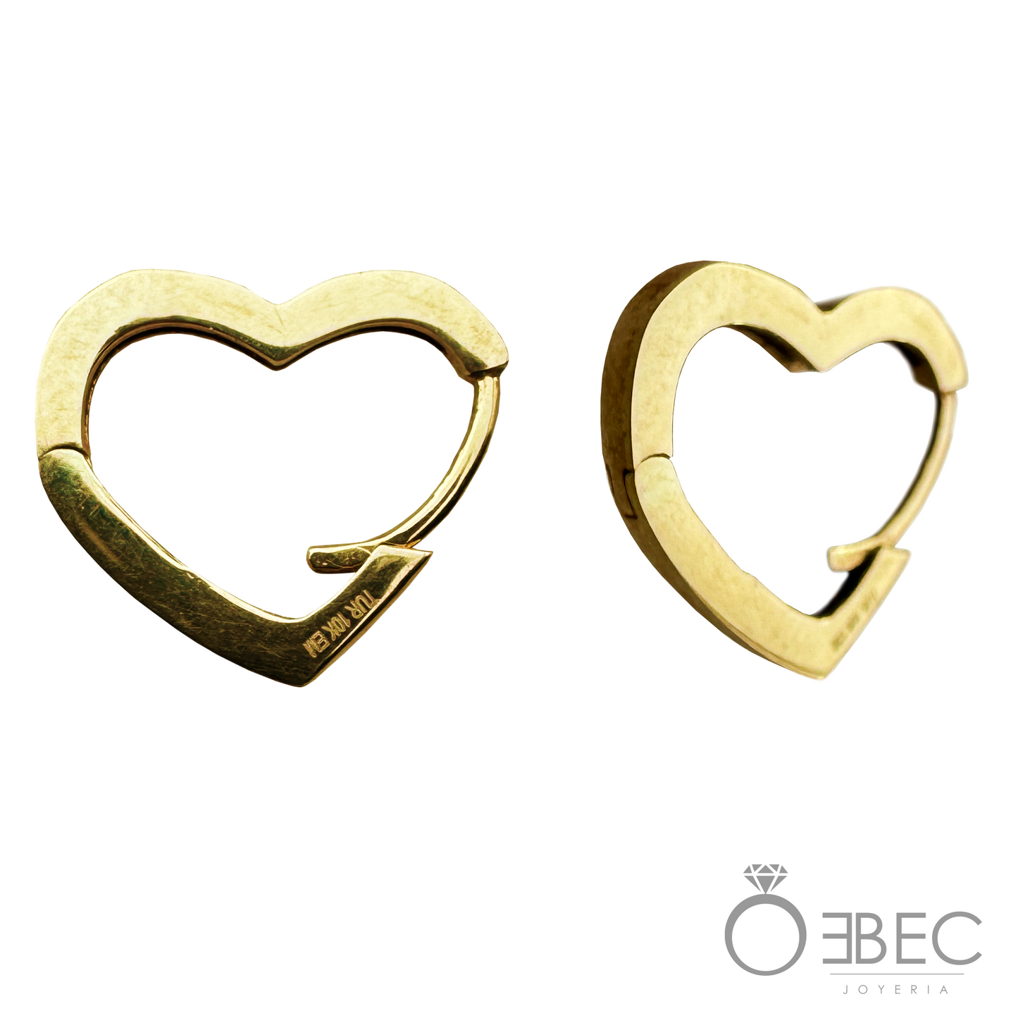 Arete tipo Huggie de corazón