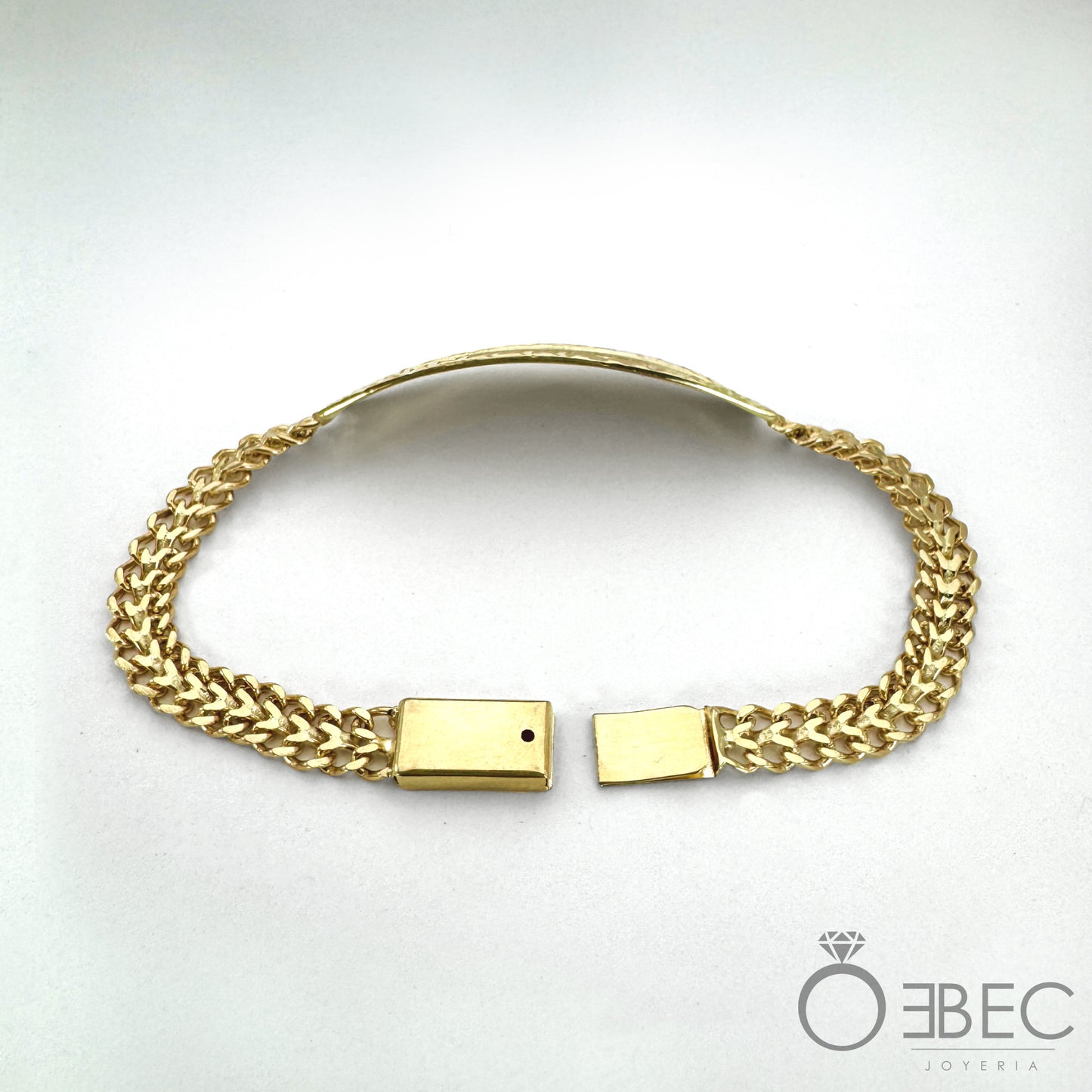 Pulsera de placa y broche de caja