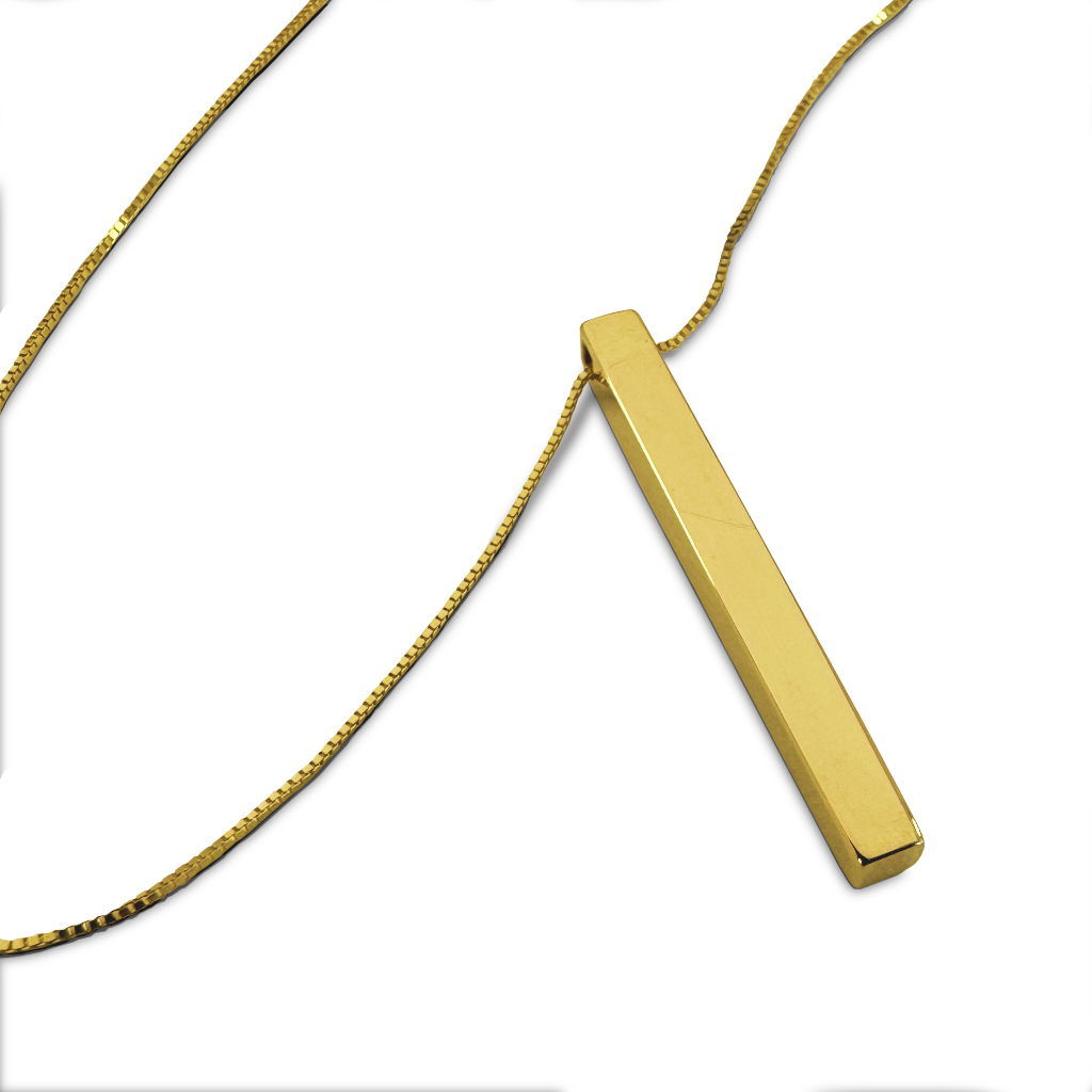 Gargantilla personalizada de nombre tipo lingote CUBO