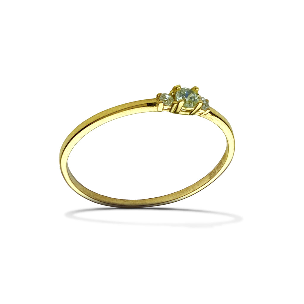 Anillo piedra blanca delgado