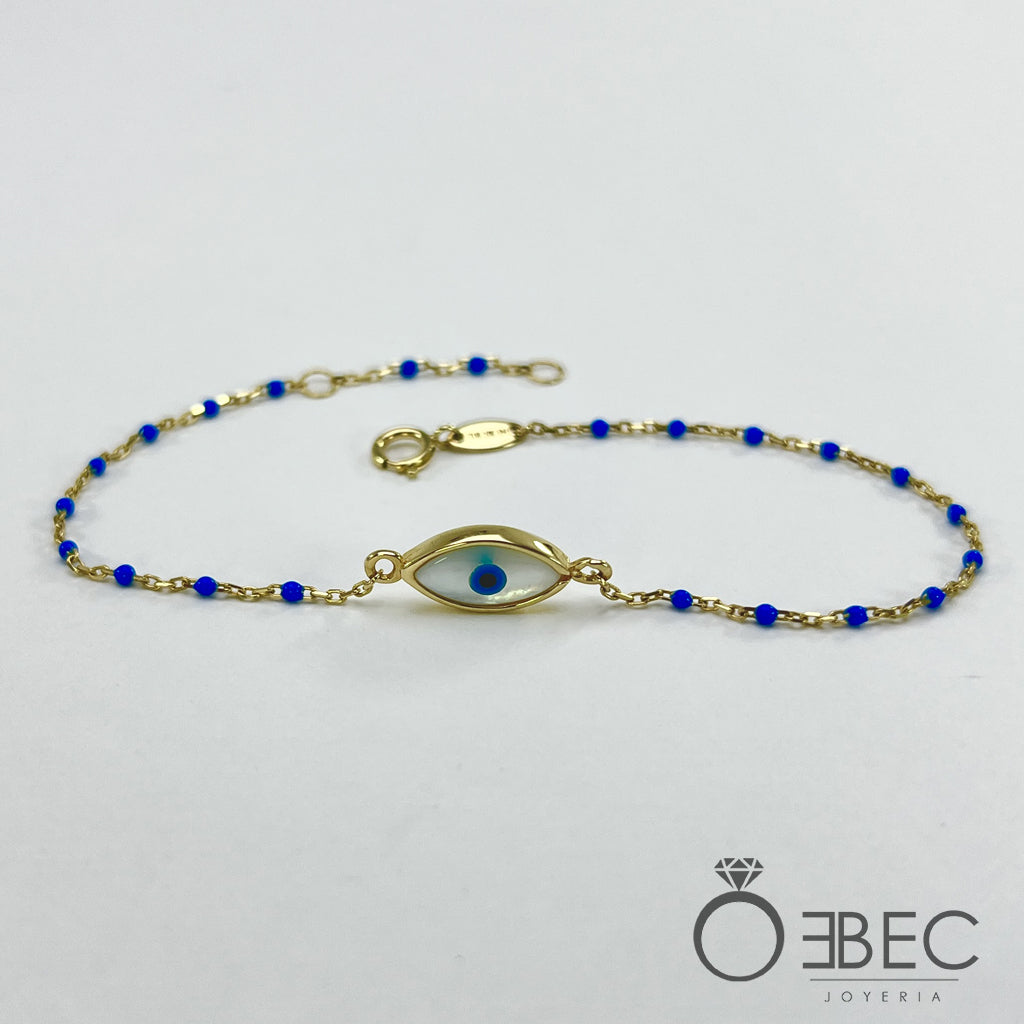 Pulsera de Ojo con Cuentas Azules
