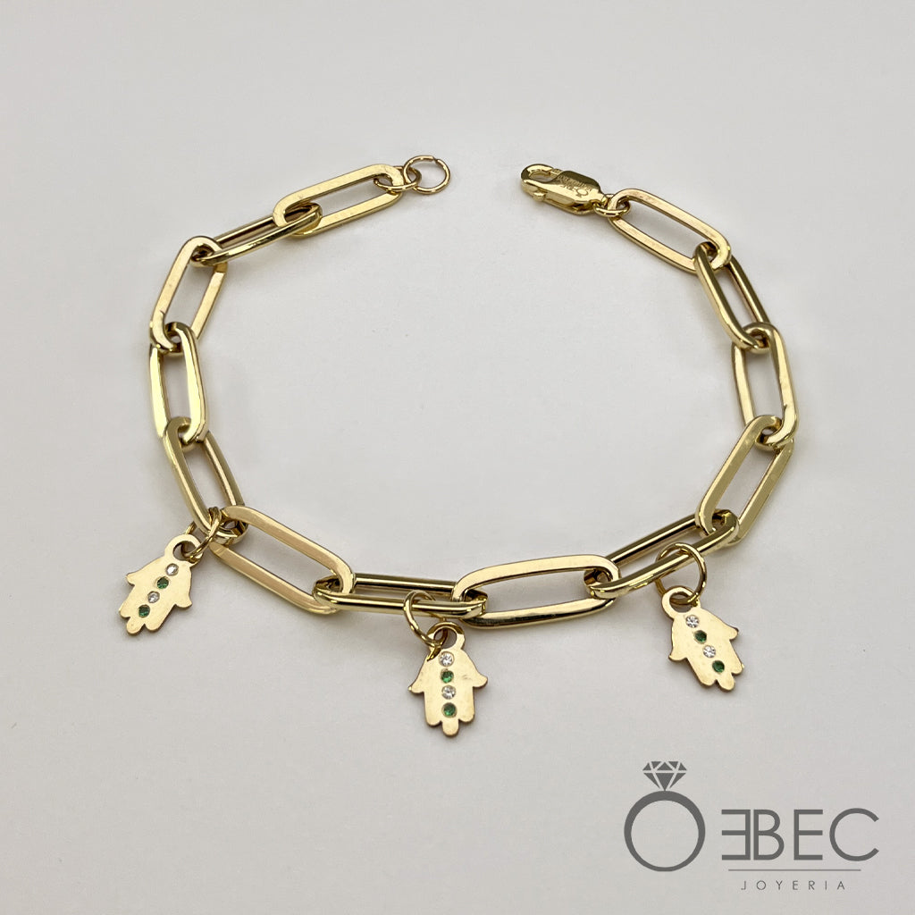 Pulsera con Manos turcas y Zirconias