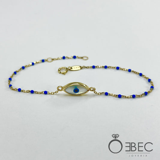 Pulsera de Ojo con Cuentas Azules