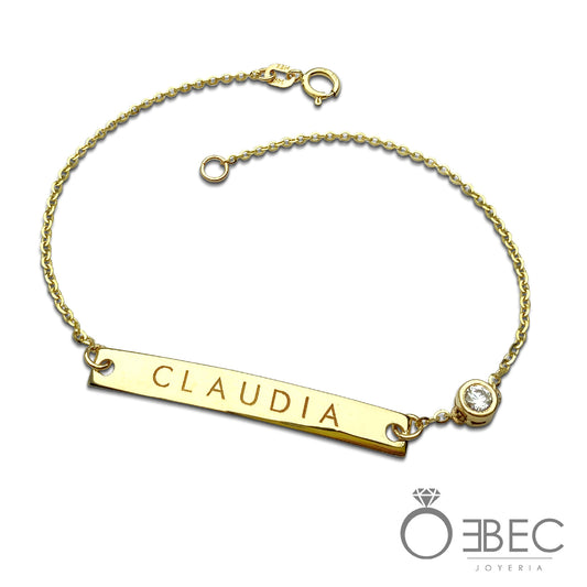 Pulsera personalizada nombre y piedra